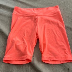 Neon peach biker shorts